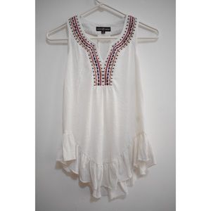 Sexy back tribal style white top